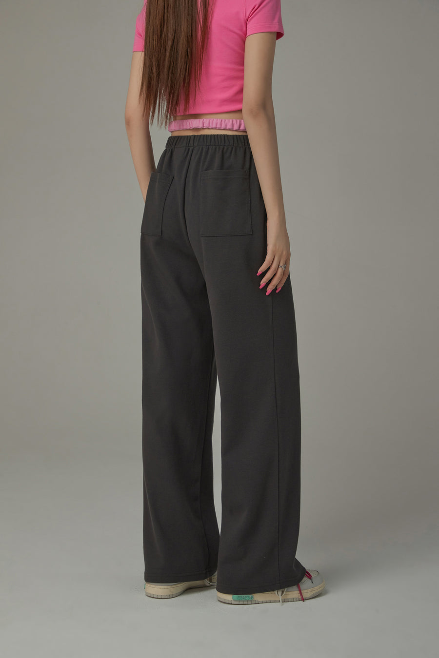 CHUU Side Slit String Casual Wide Pants