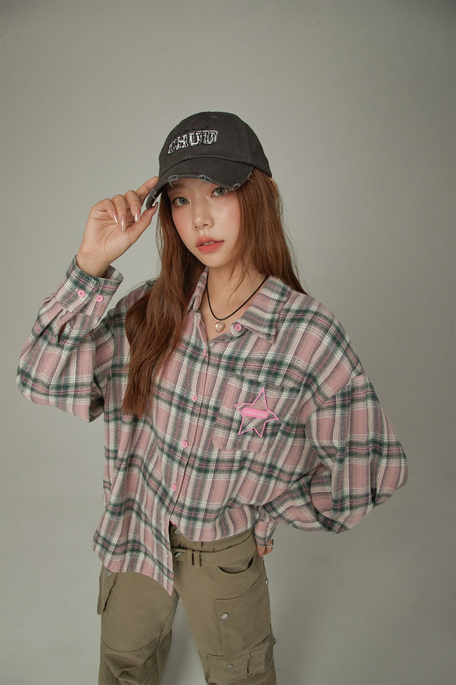 CHUU Boxy Check Shirt