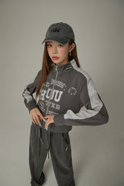 Logo Lettering Sports Color Zip-Up