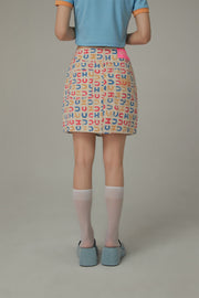 Chuu Logo Color Pattern Pocket Mini Skirt