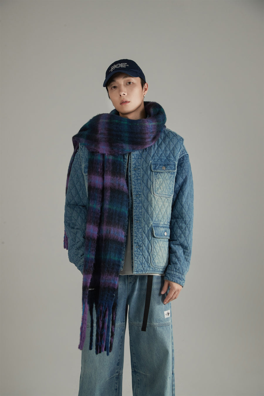 CHUU Fringe Check Muffler