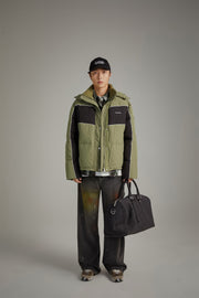 Color Combination Oversized Padded Jacket