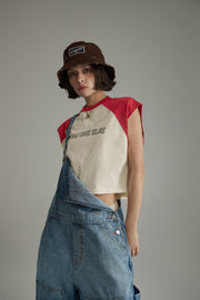 Colorblocked Loose-Fitting Sleeveless Boxy T-Shirt