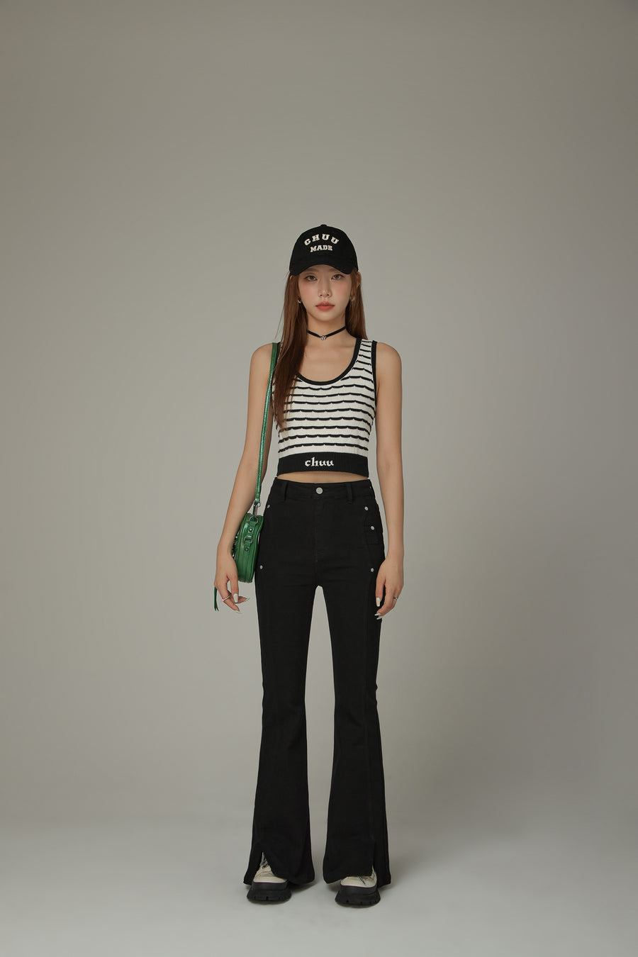 CHUU Slit Bootcut Denim Jeans