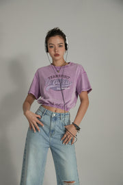 Team Spirit Printed Cropped Sporty Top