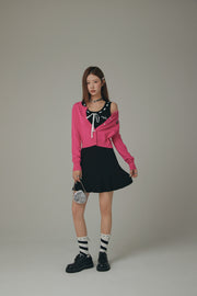 Ribbon Tie Logo Sleeveless Dress