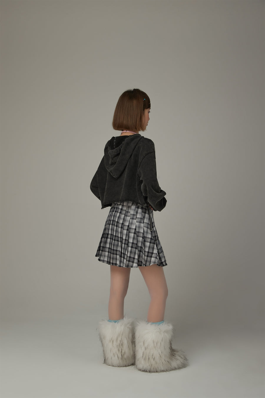 CHUU Check Pleated Skirt