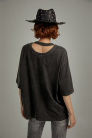 Vintage Drawstring Loose Fit T-Shirt