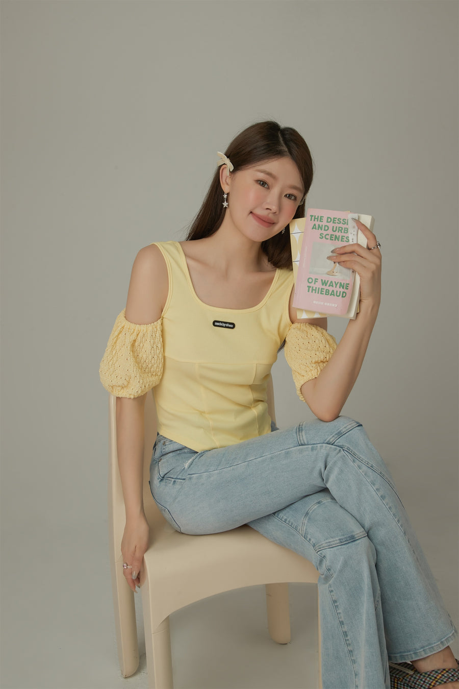 CHUU Puff Sleeve Off The Shoulder Blouse