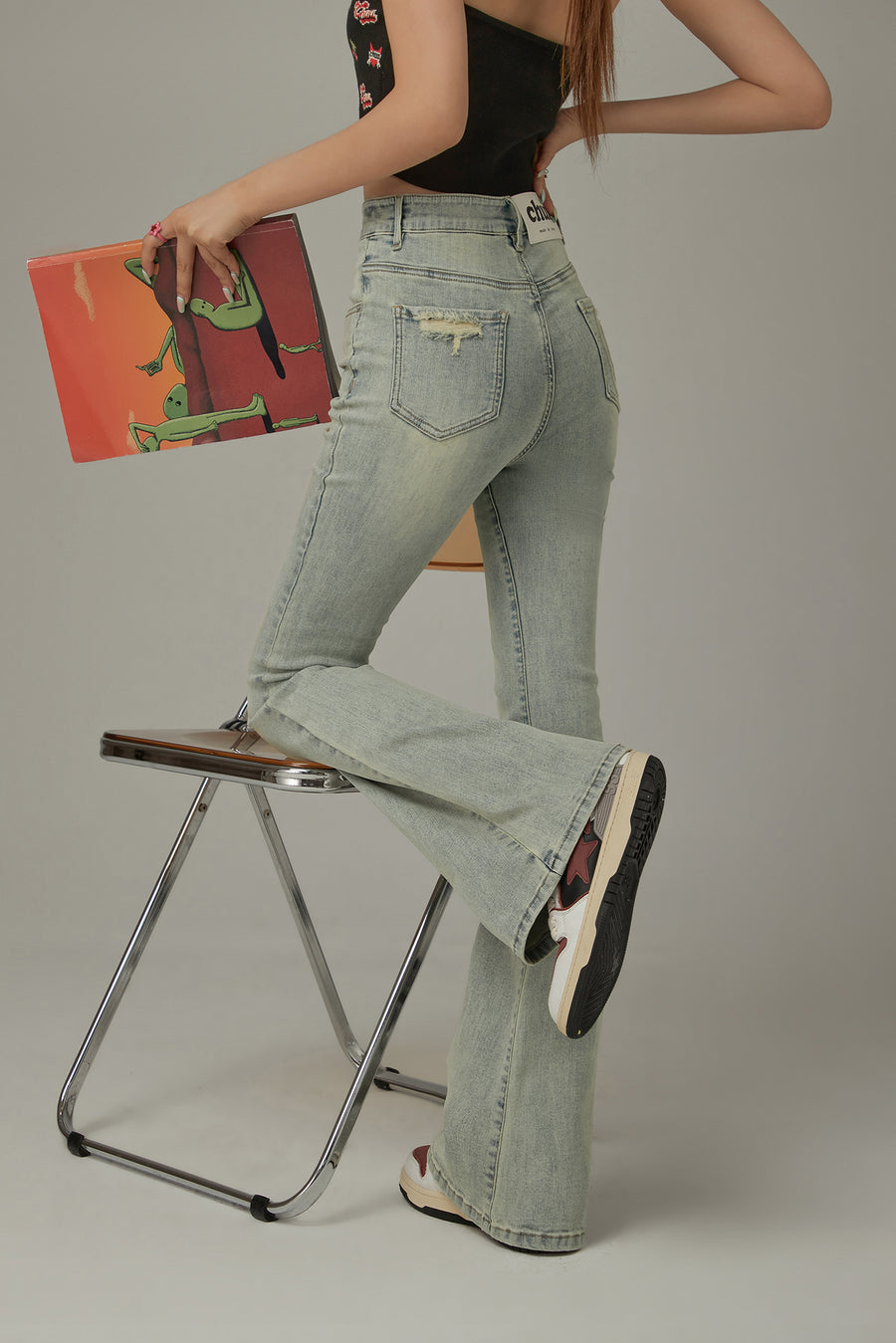 CHUU Color Semi Bootcut Jeans