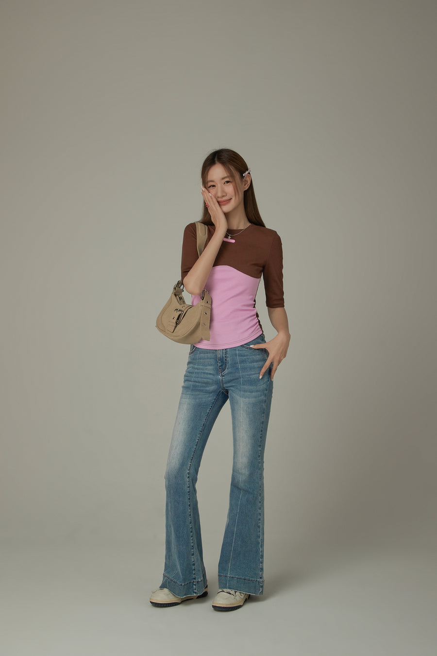 CHUU Color Two Toned Slim Top