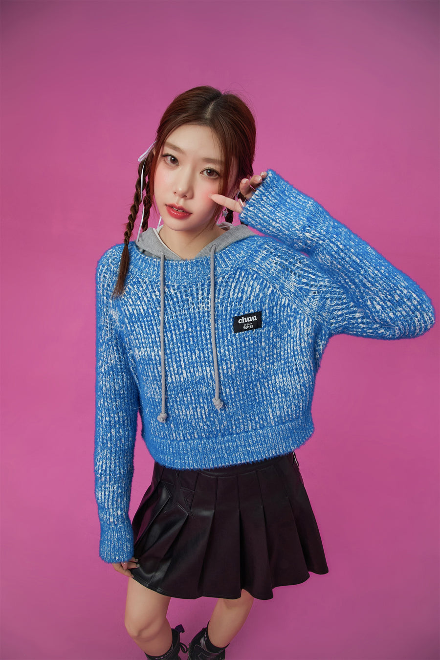 CHUU Color Crop Knit Sweater