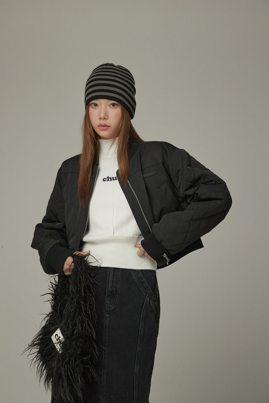 CHUU Loose Fit Varsity Qualited Sleeve Jacket