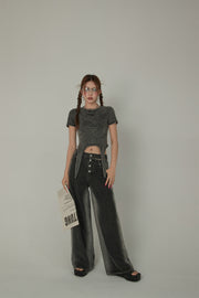 Vintage Hanging Strap Semi Crop Top