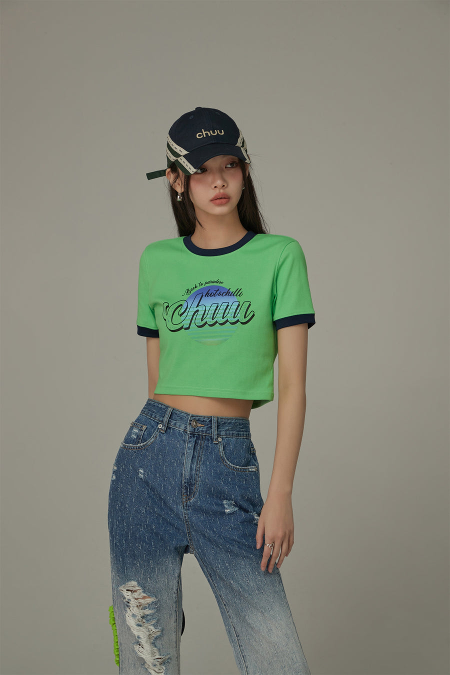 CHUU Color Combination Hot And Chill Line T-Shirt