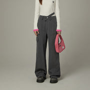 Pocket Side Slit Straight Pants