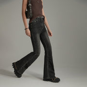 High Waist Semi Bootcut Jeans