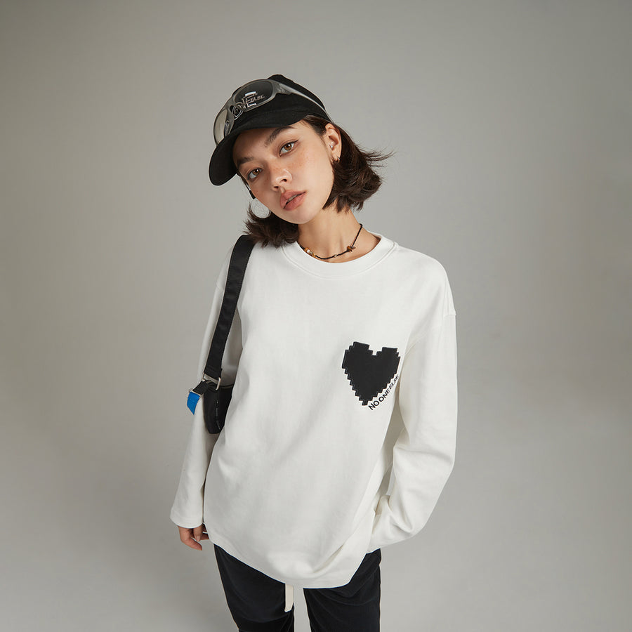 CHUU Pixel Heart Boxy T-Shirt