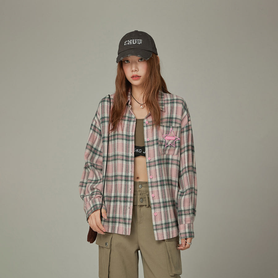 CHUU Boxy Check Shirt