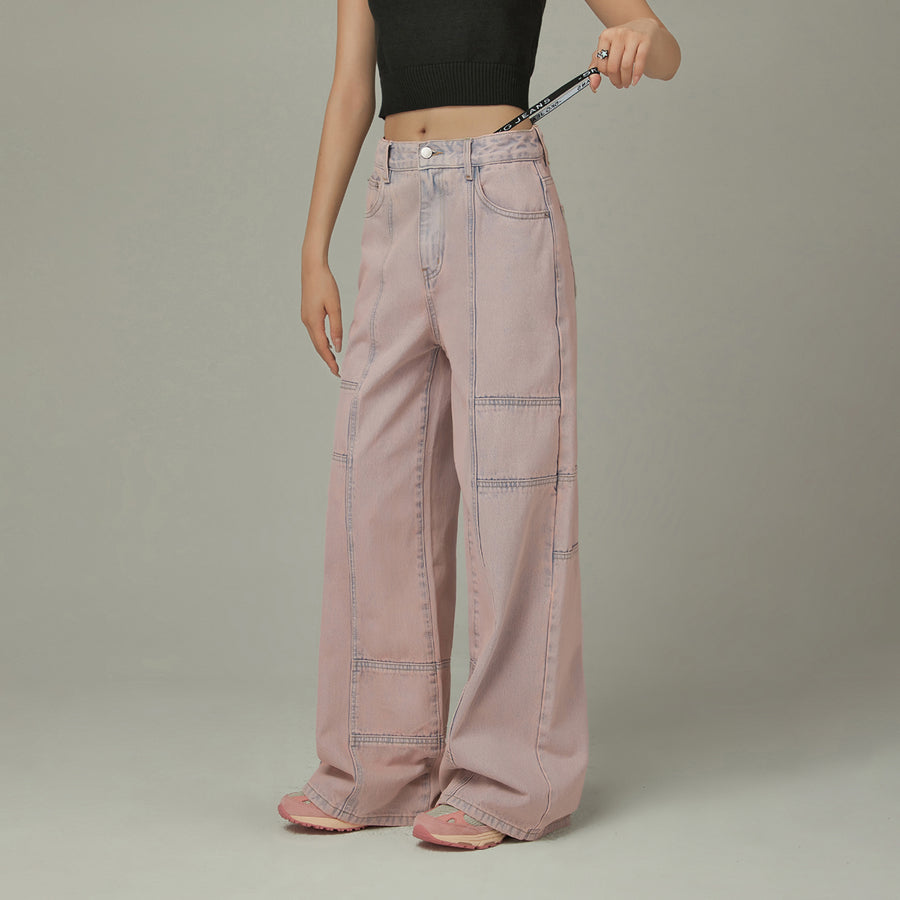 CHUU Wide Waist Band Straight Jeans