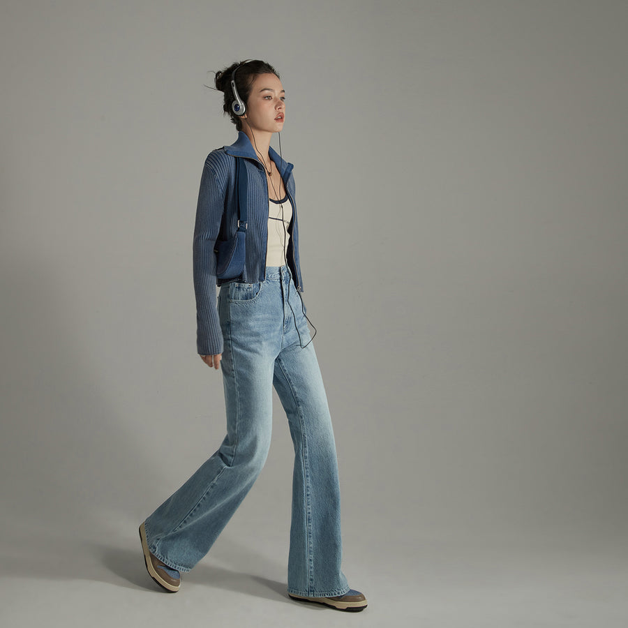 CHUU Basic Washed Bootcut Jeans