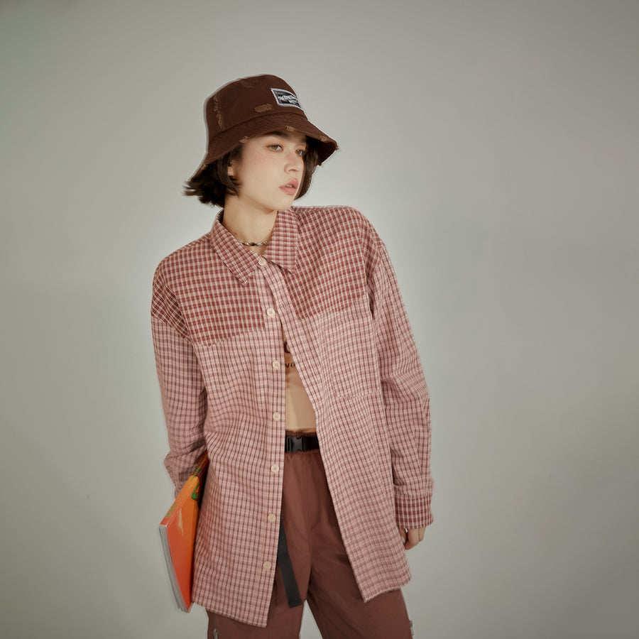 CHUU Vintage Plaid Boxy Shirt