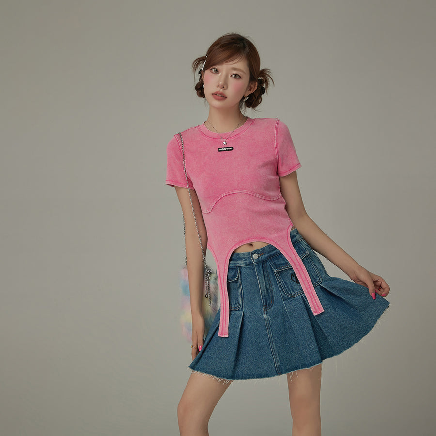 CHUU Vintage Hanging Strap Semi Crop Top