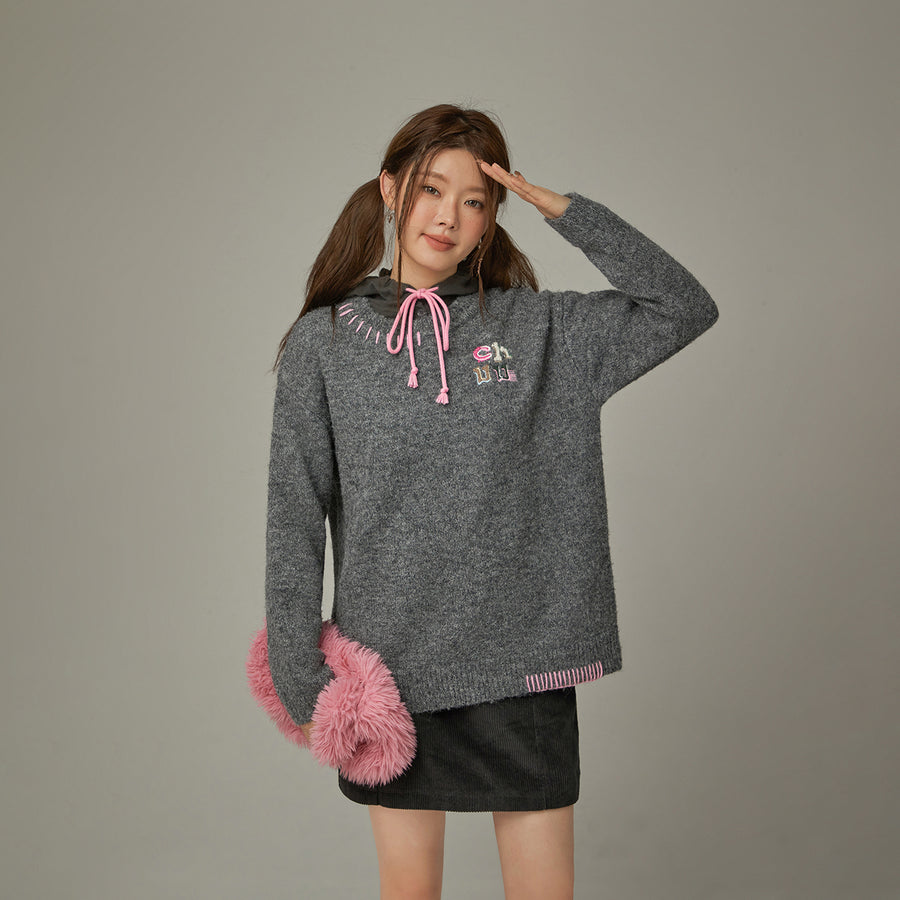 CHUU Logo Basic Loose Fit Knit Sweater