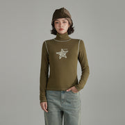 Star High Neck Stitch Top