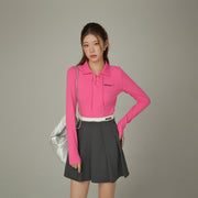 Colored Eyelet Tie Up T-Shirt