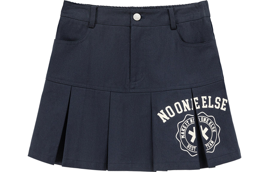 CHUU Logo Mini Pleated Skirt