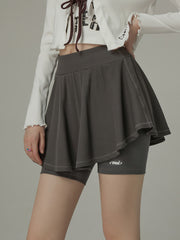 Sporty Daily Biker Shorts And Tennis Skirt