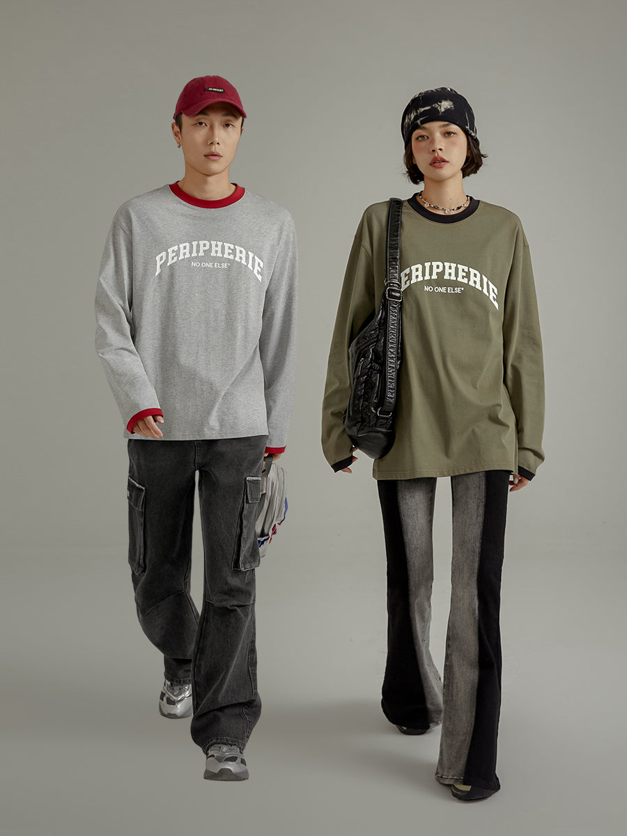 CHUU Peripherie Logo Line Color Long Sleeve T-Shirt