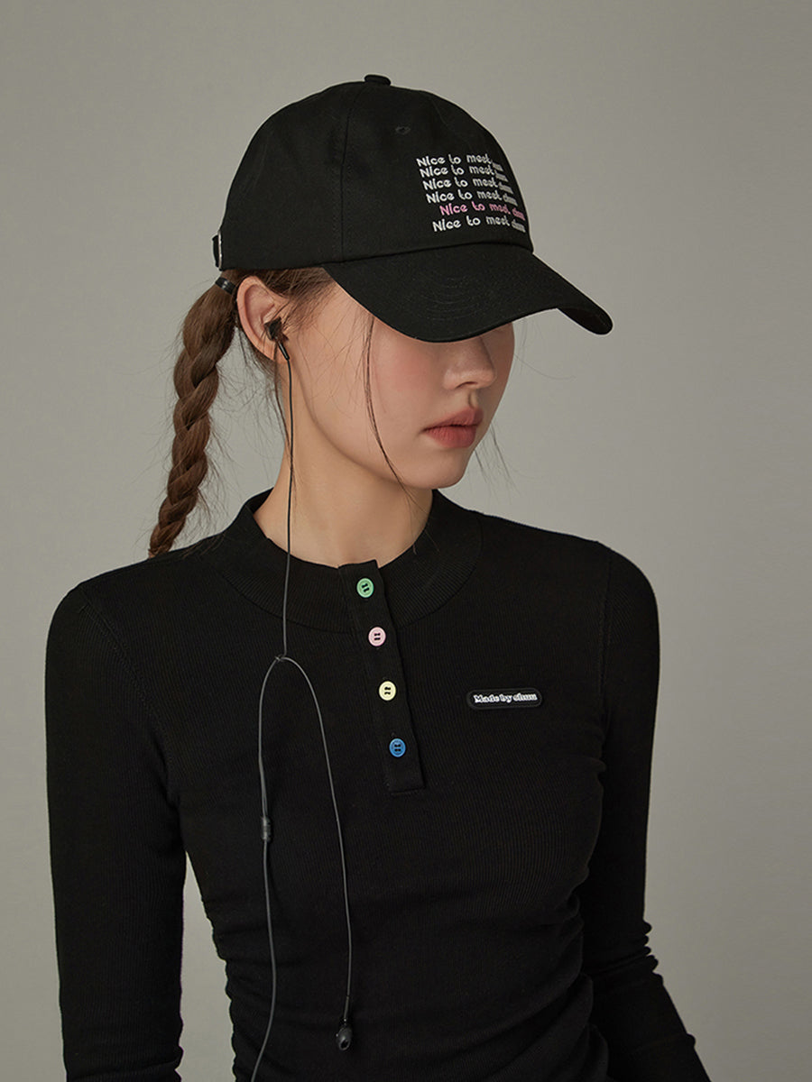 CHUU Lettering Embroidered Ball Cap