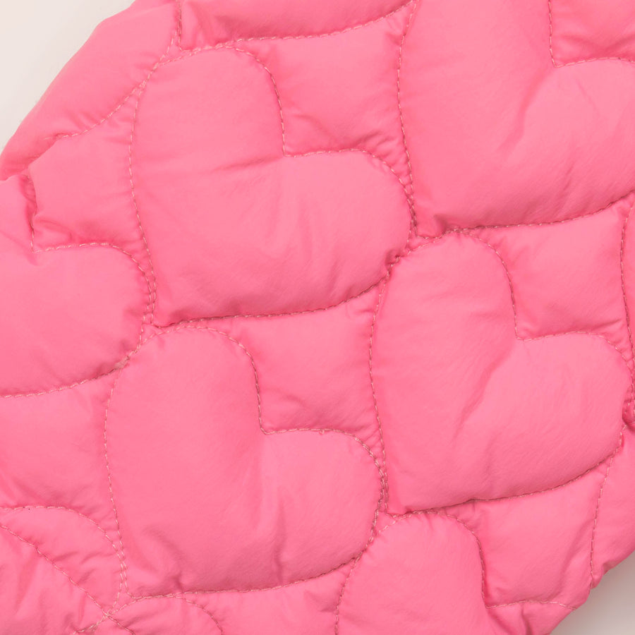 CHUU Rainbow Button Heart Quilting Padded Jacket