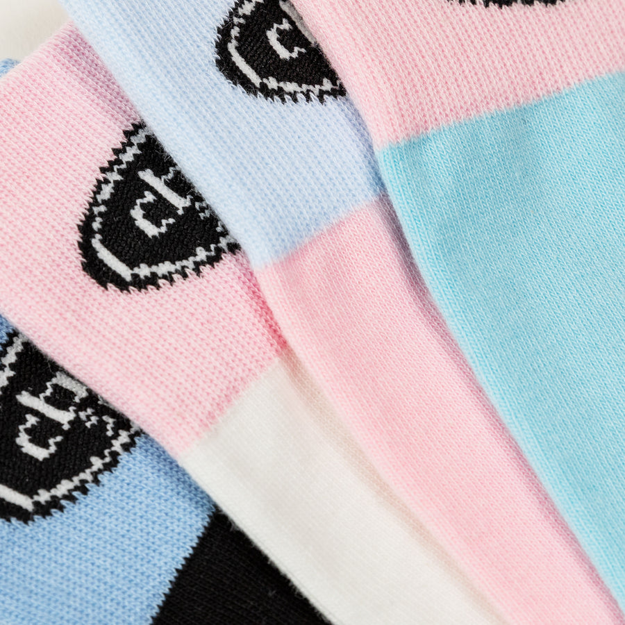 CHUU Chuu Lettering Color Band High Socks