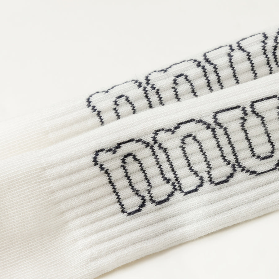 CHUU Logo Ribbed High Socks