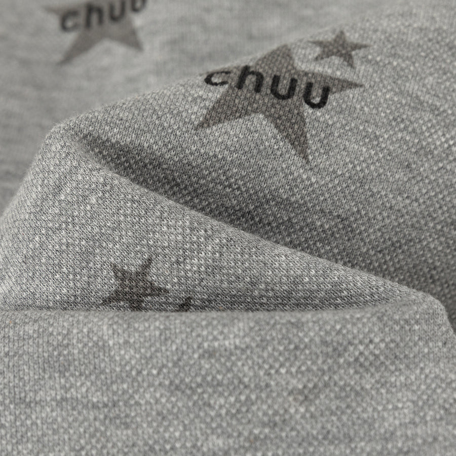 CHUU Chuu Star Pattern Button Up Collar Cropped T-Shirt