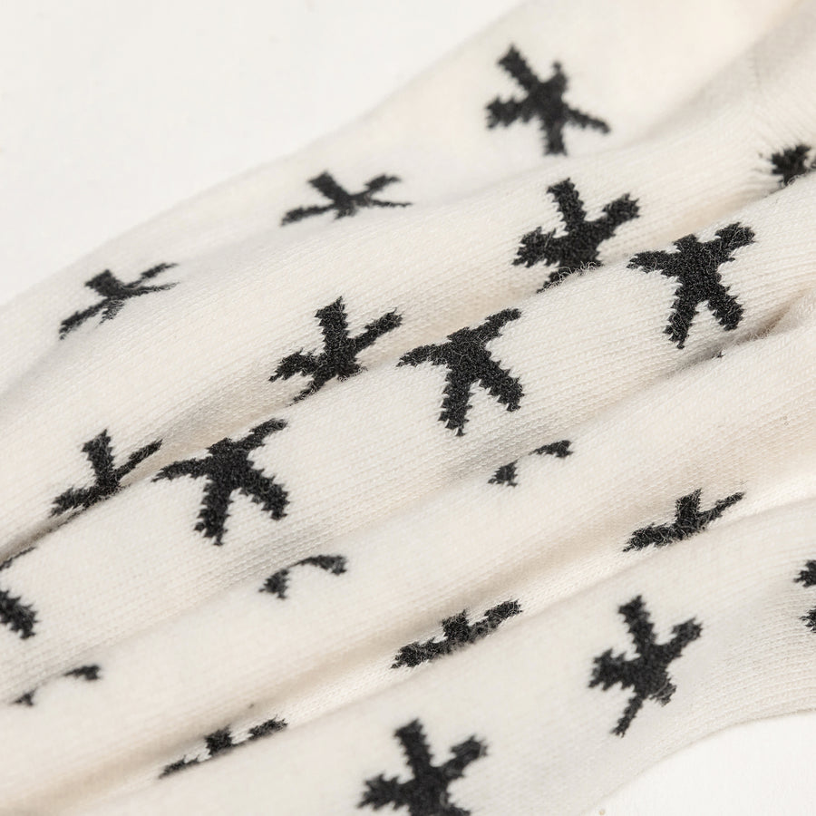 CHUU Dark Color Star Jacquard High Socks