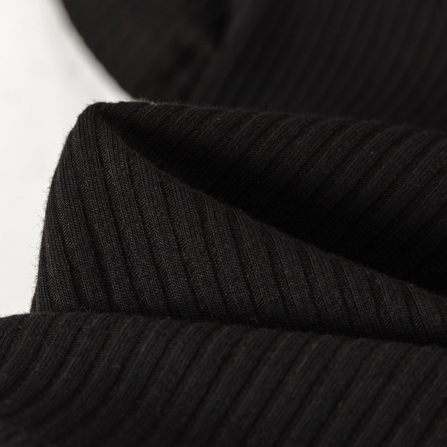 CHUU Slit Ribbed Center Stripes T-Shirt