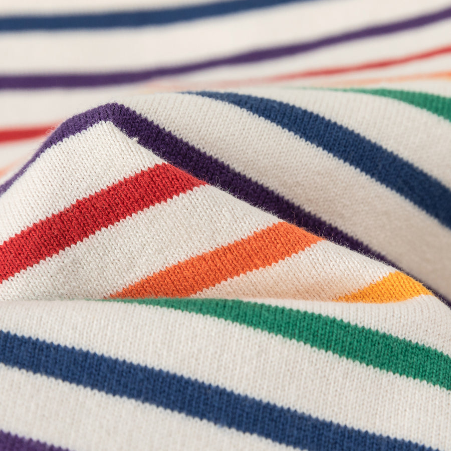 CHUU V-Neck Rainbow Stripe Loosefit T-Shirt