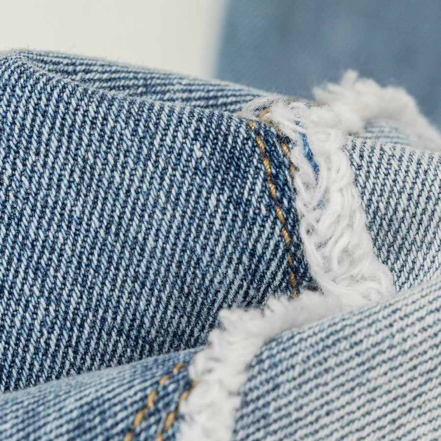 CHUU Frayed Lined Denim Jeans