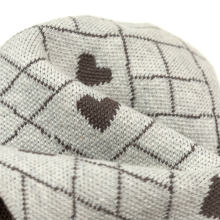 CHUU Argyle Heart Beanie