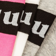 Color Combination Lettering High Socks