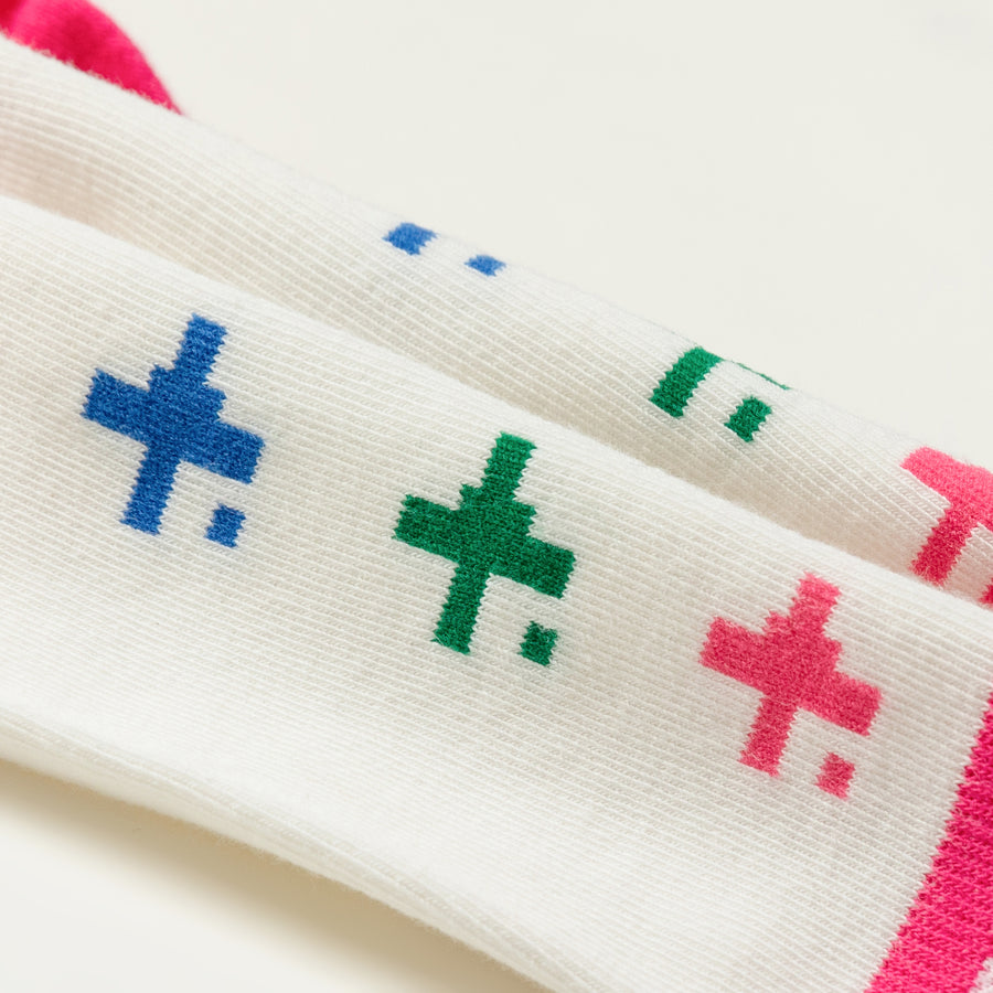 CHUU Colored Pixel High Socks