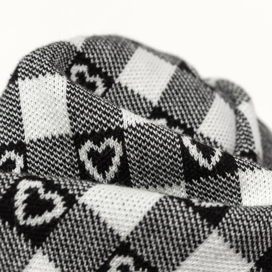 CHUU Check Heart Beanie