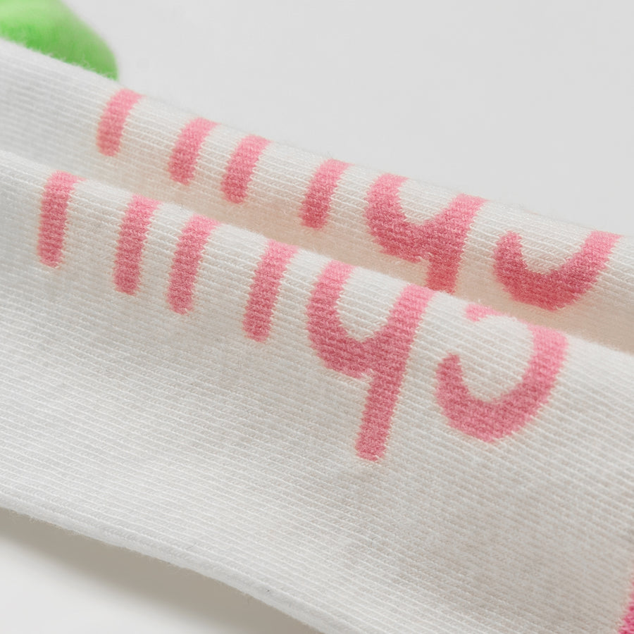 CHUU Chuu Lettering Line-Colored High Socks