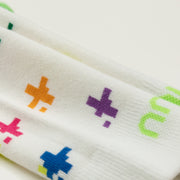 Colored Pixel Print High Socks