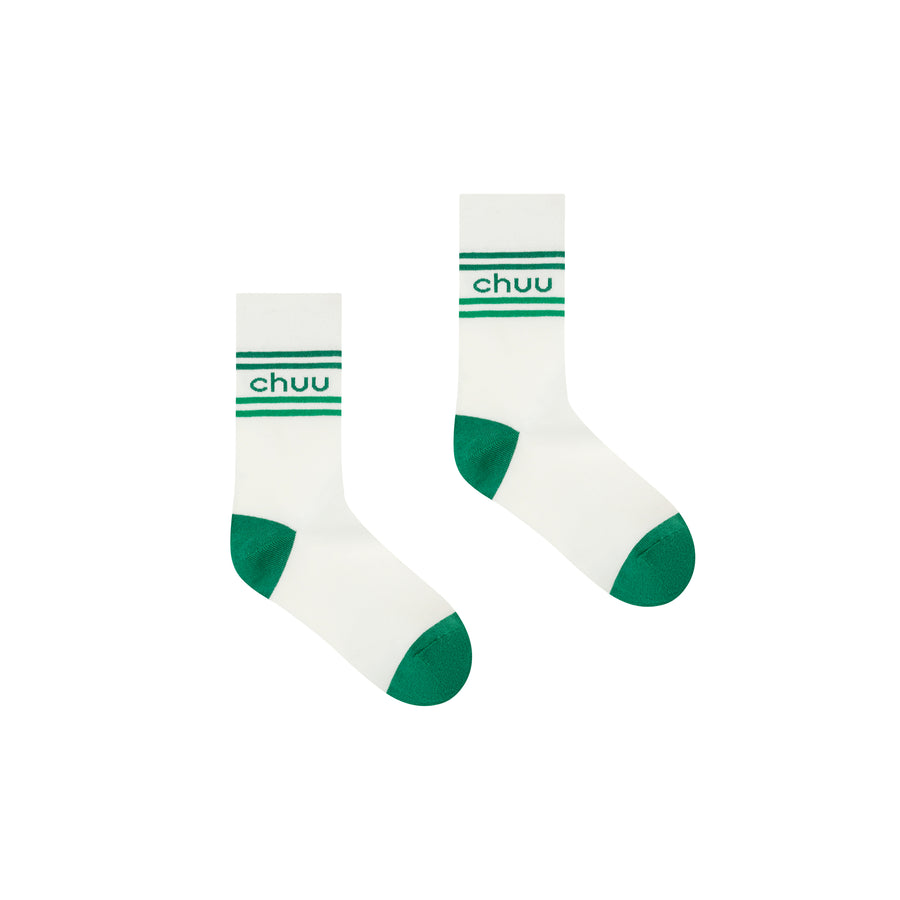 CHUU Logo Contrast Daily High Socks