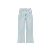 Basic Wide Light Washed Straight Denim Jeans